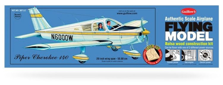 Piper Cherokee 140 Laser-Cut Guillow i gruppen Katalog / Fabrikat / G / Guillows / Trämodeller hos Minicars Hobby Distribution AB (GU0307)