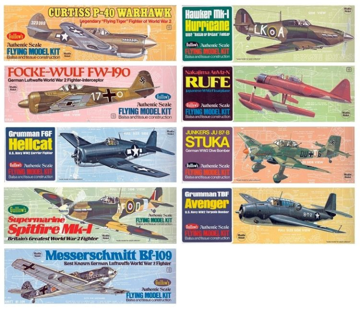 Sortiment WW 2 modeller 24st i gruppen Katalog / Fabrikat / G / Guillows / Butiksställ hos Minicars Hobby Distribution AB (GU0500)