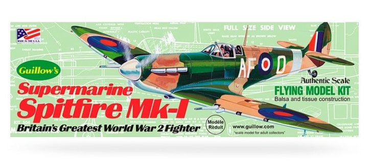 Supermarine Spitfire model kit i gruppen Katalog / Fabrikat / G / Guillows / Trämodeller hos Minicars Hobby Distribution AB (GU0504)