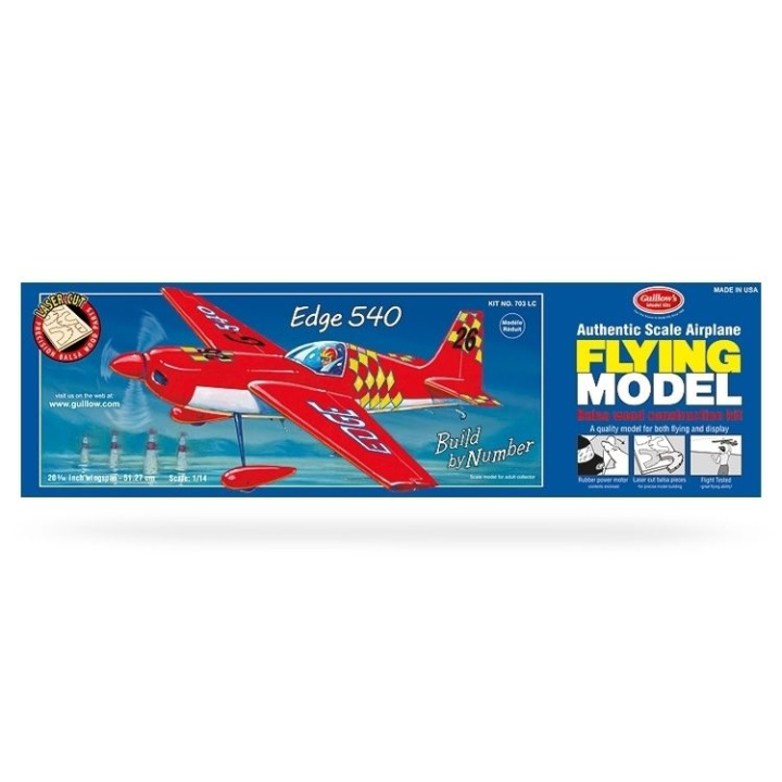 Edge 540 Laser-Cut Guillow i gruppen Katalog / Fabrikat / G / Guillows / Trämodeller hos Minicars Hobby Distribution AB (GU0703LC)