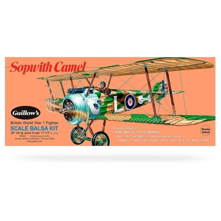 Sopwith Camel i gruppen Katalog / Bygghobby / Byggsatser Trä & Metall hos Minicars Hobby Distribution AB (GU0801)