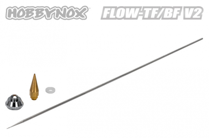 FLOW-TF/BF V2 Nål & Munstycke Set 0.3mm i gruppen Katalog / Fabrikat / H / Hobbynox / Färgsprutor hos Minicars Hobby Distribution AB (HN002-22A)