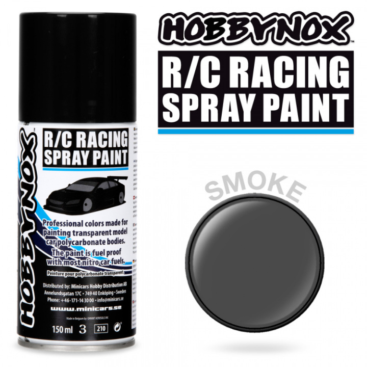 Smoke R/C Racing Spray Färg 150 ml i gruppen Katalog / Fabrikat / H / Hobbynox / Sprayfärger RC Bil hos Minicars Hobby Distribution AB (HN1102)