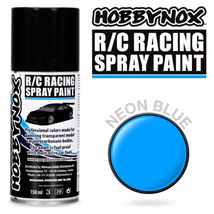 Neon Blå R/C Racing Spray Färg 150 ml i gruppen Katalog / Fabrikat / H / Hobbynox / Sprayfärger RC Bil hos Minicars Hobby Distribution AB (HN1407)