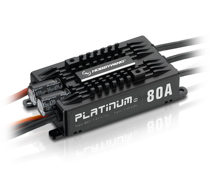 Platinum Pro 80A Fartreglage 3-6S V4* (Ersätts av 30203201) i gruppen Katalog / Fabrikat / H / Hobbywing / Fartreglage Flyg hos Minicars Hobby Distribution AB (HW30203200)