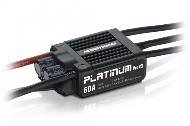 Platinum Pro 60A Fartreglage LV 3-6S V4* (Ersätts av #30203201) i gruppen Katalog / Fabrikat / H / Hobbywing / Fartreglage Flyg hos Minicars Hobby Distribution AB (HW30215100)