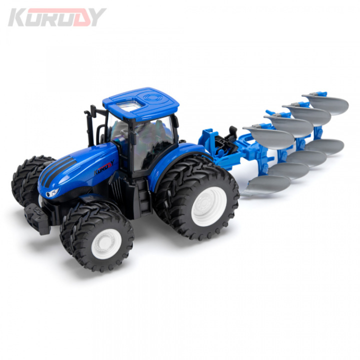 Traktor med dubbla hjul och växelplog RC RTR 1:24 i gruppen Katalog / Fabrikat / K / Korody / Korody RC Traktorer hos Minicars Hobby Distribution AB (KO6638HB)