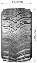 Däck & Fälg MT-CYCLONE 1/10 Soft (Lös 12, 14 & 17mm Hex) (2)