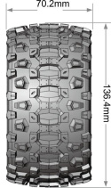 Däck & Fälg MT-UPHILL 1/10 MAXX Soft MFT (Lös 12, 14 & 17mm Hex) (2)