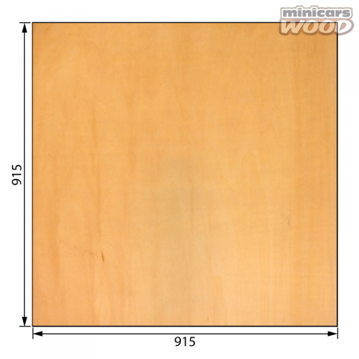 Basswood Plywood 1.5x915x915 mm 3-ply * UTGÅTT i gruppen Katalog / Övrigt / Kyrkogård hos Minicars Hobby Distribution AB (MW2-15-915-915)