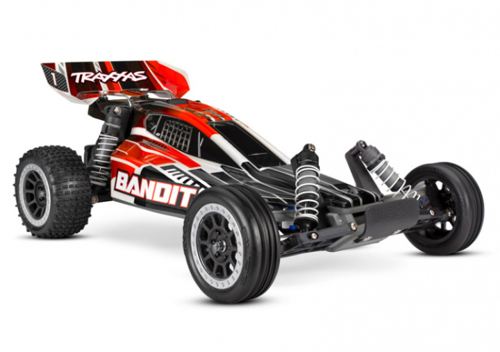 Bandit 2WD 1/10 RTR TQ Röd Med USB-C laddare/7 cell NiMH 3000mAh* i gruppen Katalog / Fabrikat / T / Traxxas / Modeller hos Minicars Hobby Distribution AB (TRX24054-8-RED)