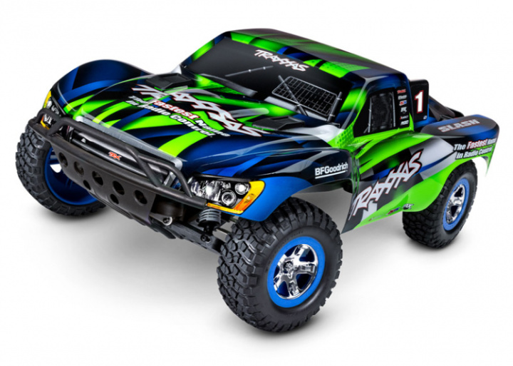 Slash 2WD 1/10 RTR TQ Grön Clipless USB - Med Batteri/Laddare* i gruppen Katalog / Fabrikat / T / Traxxas / Modeller hos Minicars Hobby Distribution AB (TRX58034-8-GRN)