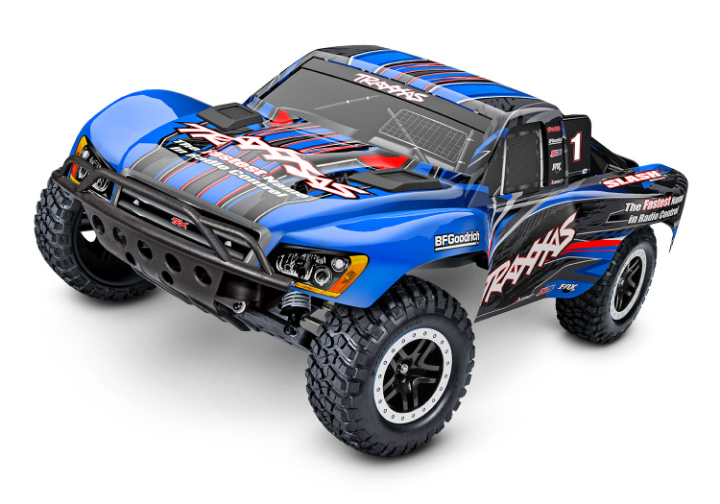 Slash 2WD 1/10 RTR TQ Blå BL-2S* i gruppen Katalog / Fabrikat / T / Traxxas / Modeller hos Minicars Hobby Distribution AB (TRX58134-4-BLUE)