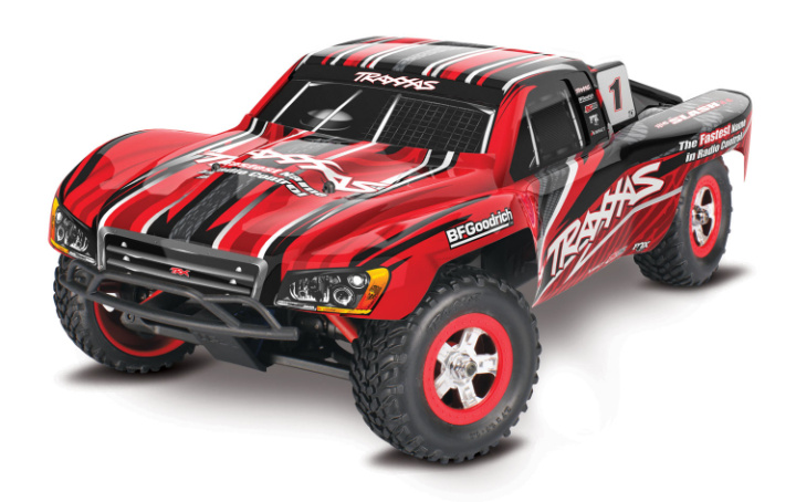 Slash 4x4 1/16 RTR TQ Röd USB-C Med Batt/Laddare i gruppen Katalog / Fabrikat / T / Traxxas / Modeller hos Minicars Hobby Distribution AB (TRX70054-8-RED)