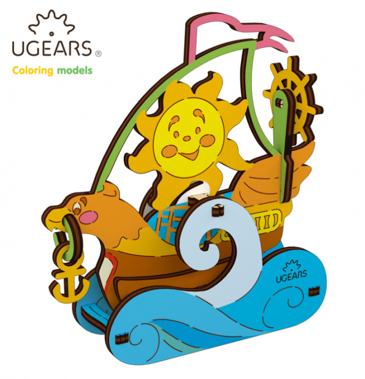 Ugears Segelbåt - 4Kids* i gruppen Katalog / Bygghobby / Byggsatser Trä & Metall / Träbyggsatser Mekaniska hos Minicars Hobby Distribution AB (UG20005)