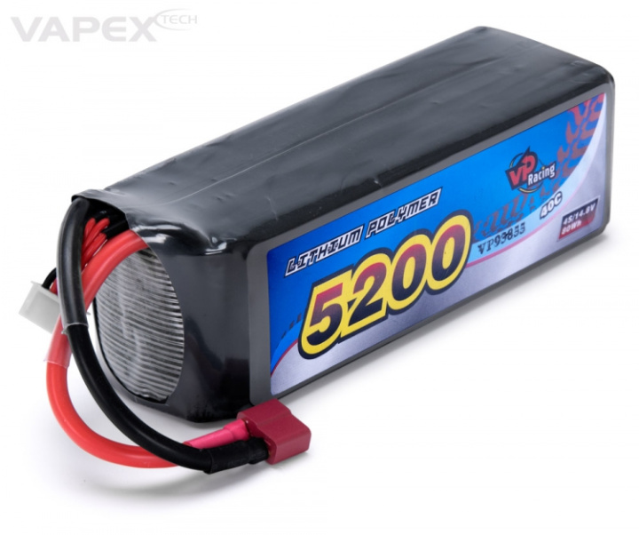 Li-Po Batteri 4S 14,8V 5200mAh 40C T-kontakt i gruppen Katalog / Fabrikat / V/W / Vapex / Li-Po Batterier hos Minicars Hobby Distribution AB (VP93855)